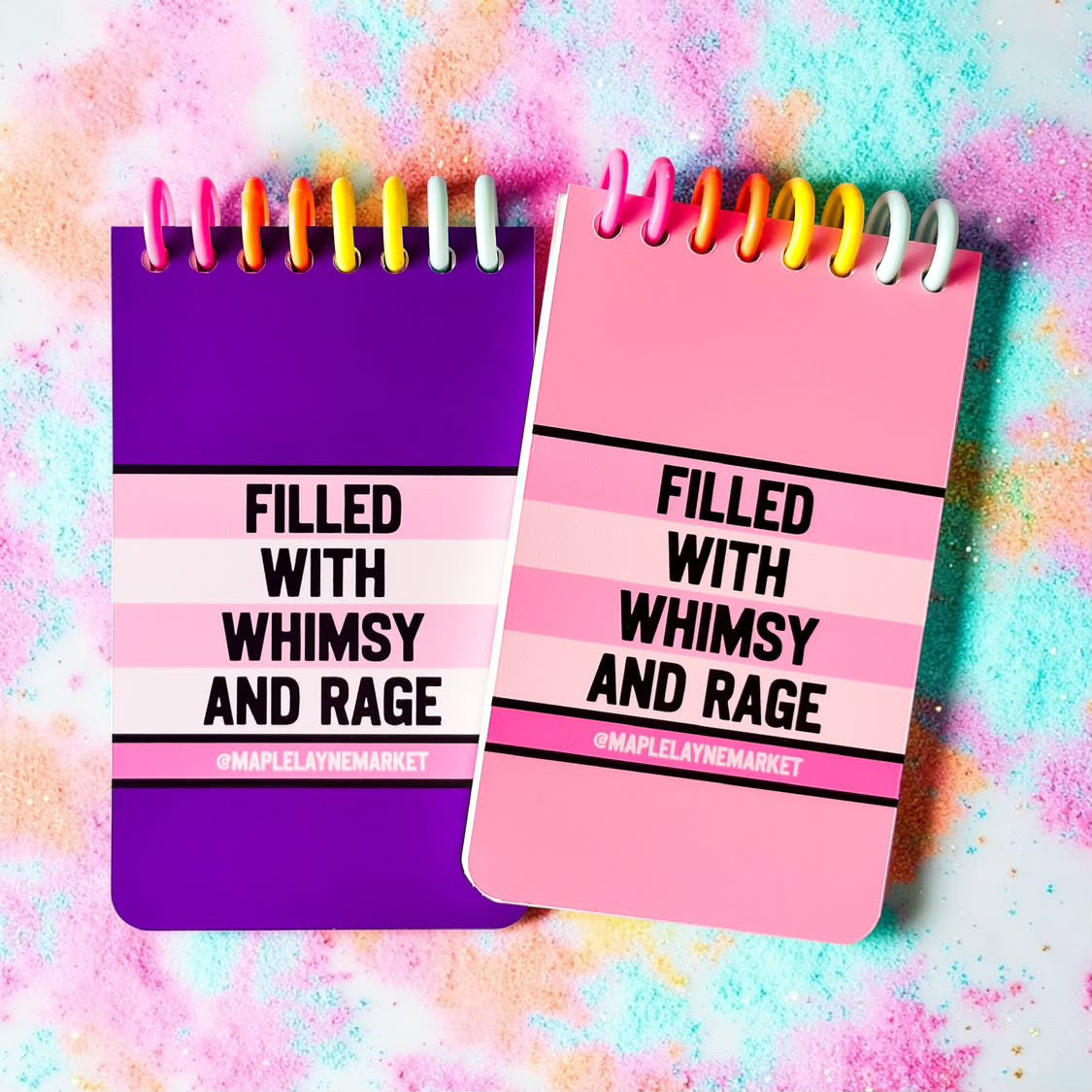 FILLED WITH WHIMSY AND RAGE Letter Board Notebook (Pink)