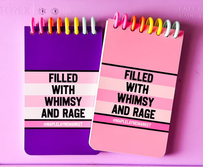 FILLED WITH WHIMSY AND RAGE Letter Board Notebook (Pink)