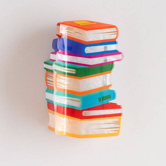 Book Pile Claw Clip (warm)