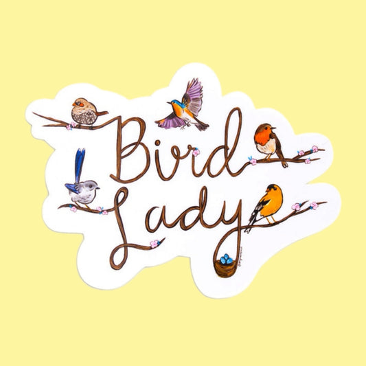 Bird Lady Sticker