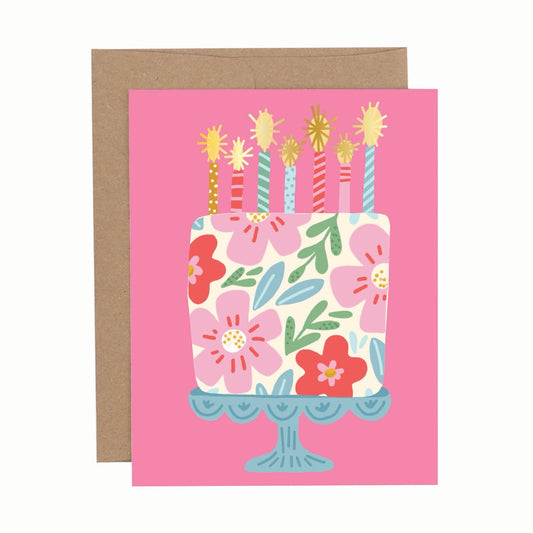 Floral Cake Birthday Card