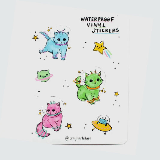 Space Kitty Vinyl Sticker Sheet