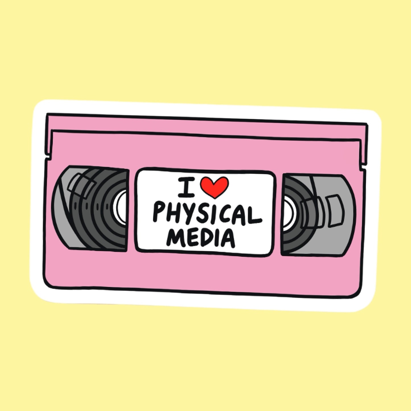 I Love Physical Media VHS Sticker