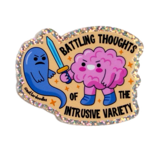 Battling Intrusive Thoughts Sticker
