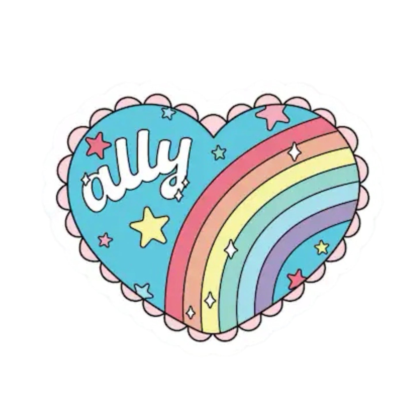 Ally Rainbow Heart Sticker