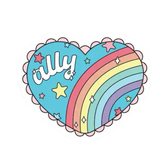 Ally Rainbow Heart Sticker