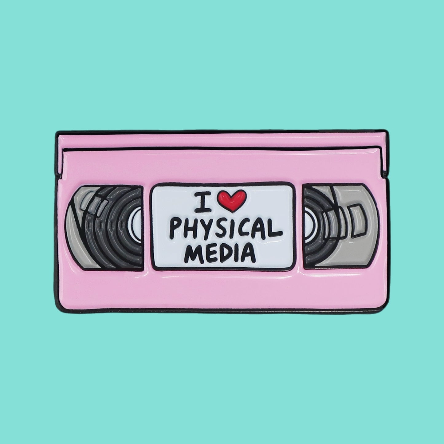 I ❤️ Physical Media VHS Enamel Pin