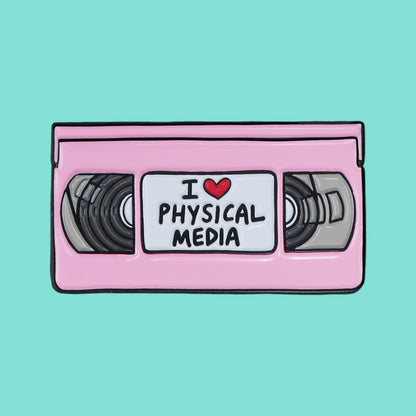 I ❤️ Physical Media VHS Enamel Pin