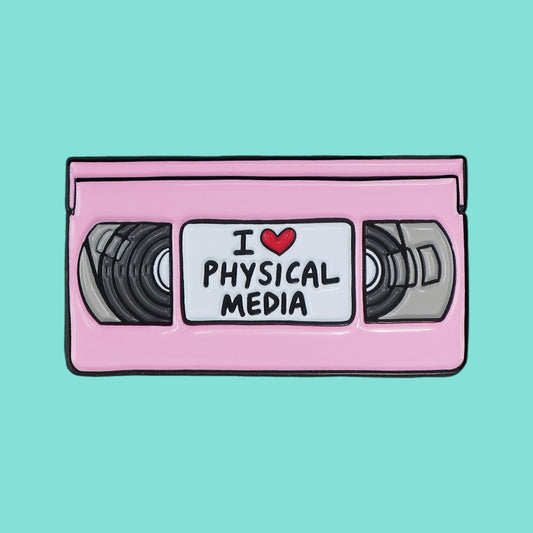 I ❤️ Physical Media VHS Enamel Pin