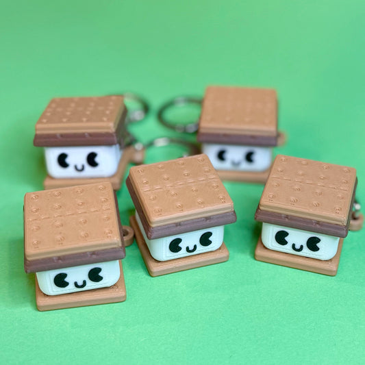 S’mores Campfire Fidget Clicker Keychain