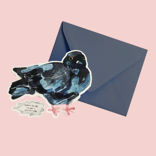Shitty Time Pigeon Card