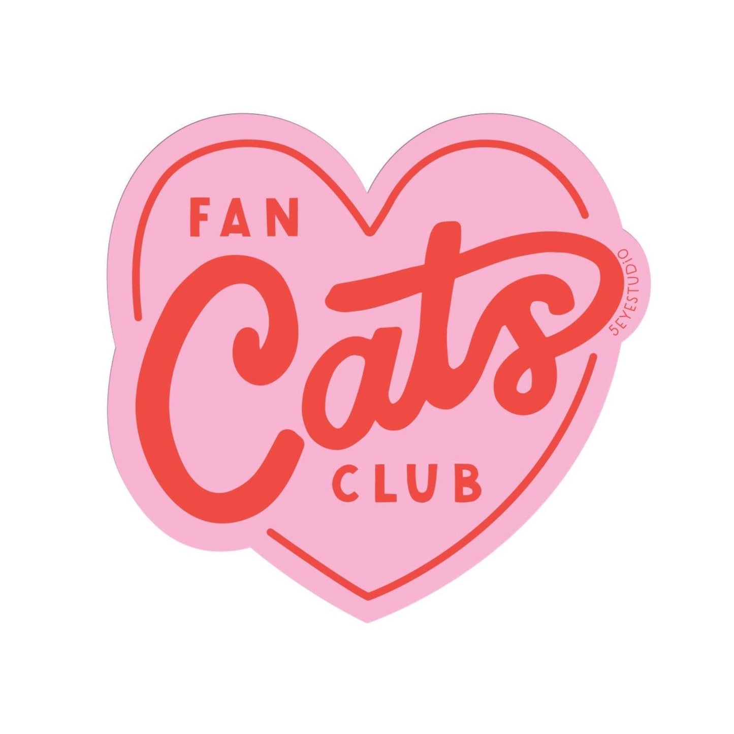 Cats Fan Club Heart Small Sticker