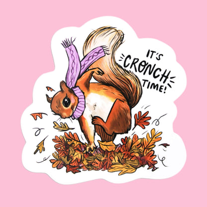 Leaf Crunch Squirrel Sticker