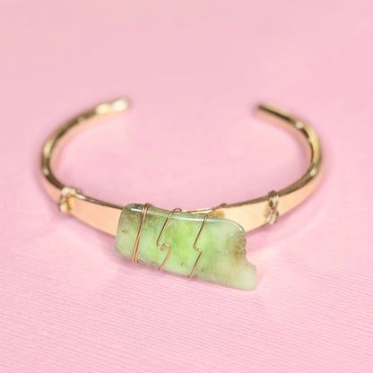 Chrysoprase Crystal Cuff Bracelet