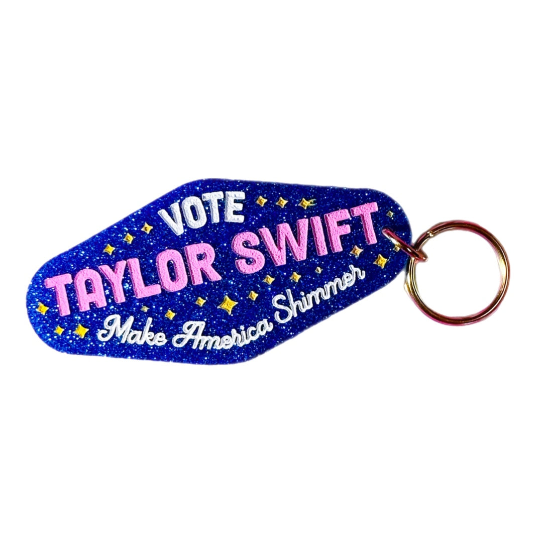 Vote Taylor Swift (Make America Shimmer) Glitter Keychain