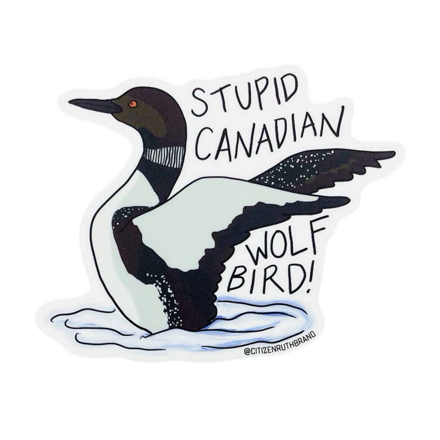 Heated Rivalry Stupid Canadian Wolf Bird Sticker