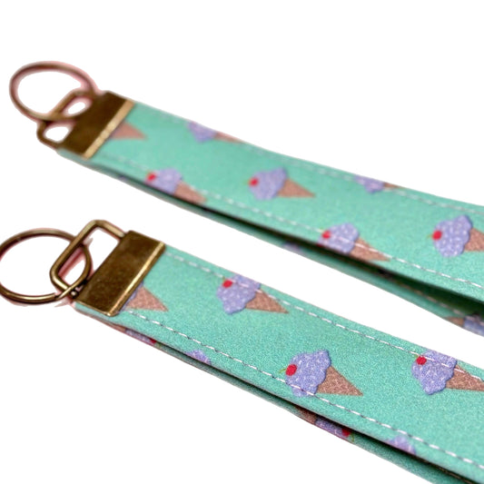 Wristlet Keychain: Ice Cream Cones