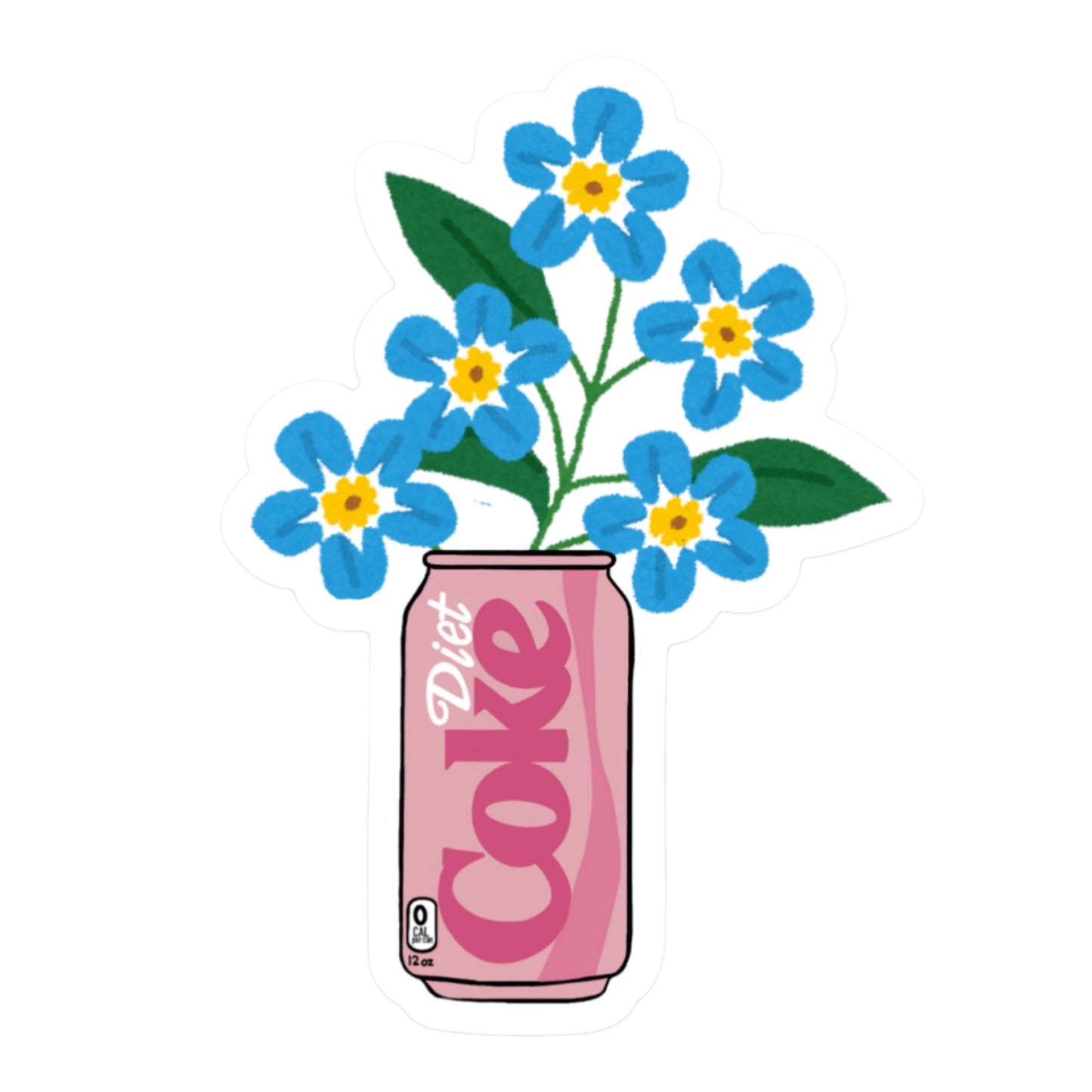 Diet Coke Flower Sticker