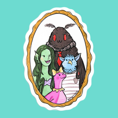 Cryptid Family Portrait Sticker