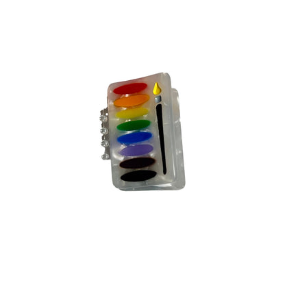 Watercolor Paint Palette Mini Claw Clip