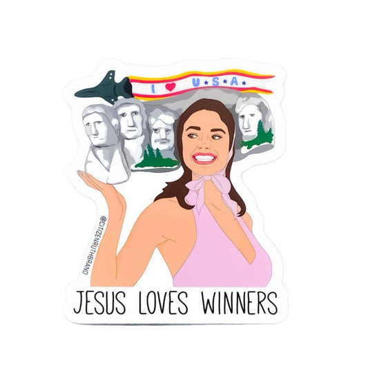 Drop Dead Gorgeous Jesus Loves Winners Sticker