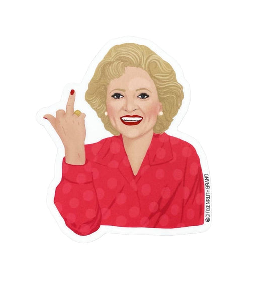 Betty White Middle Finger Sticker