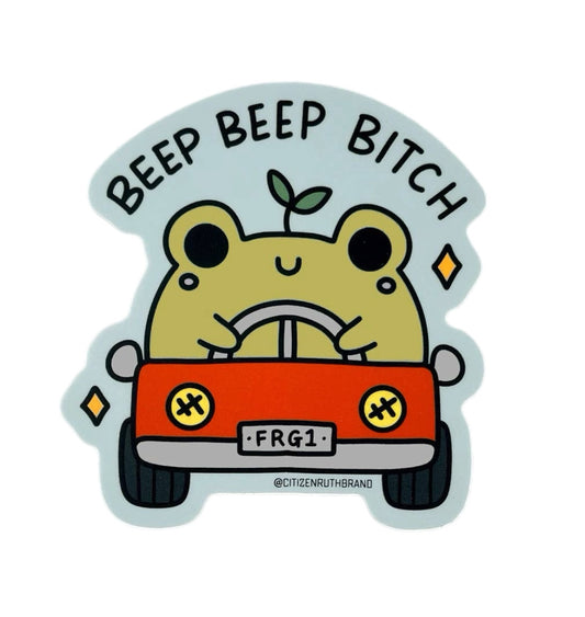 Beep Beep Bitch Frog Sticker