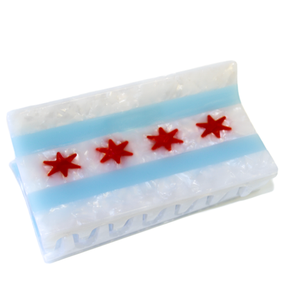 Chicago Flag Claw Clip