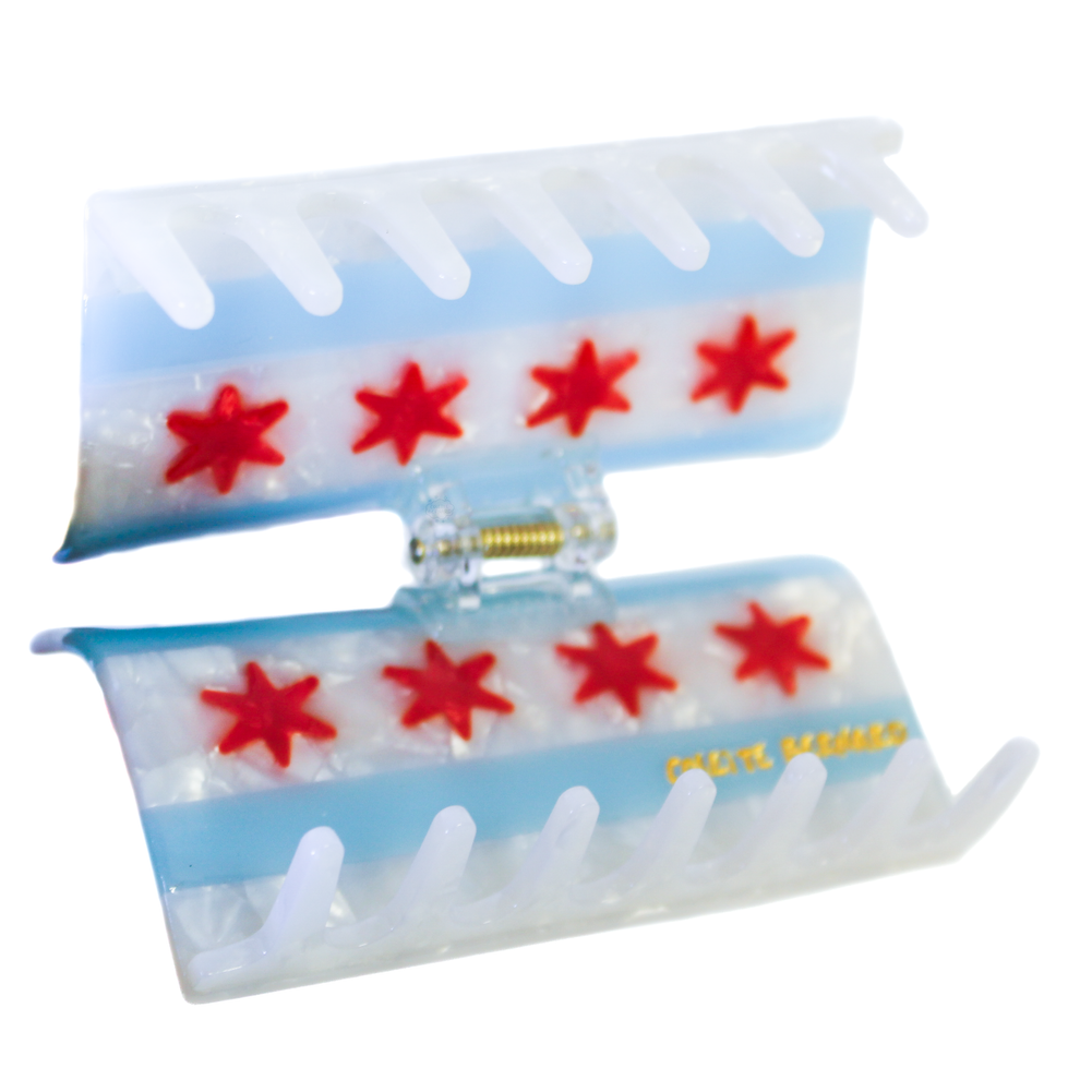 Chicago Flag Claw Clip