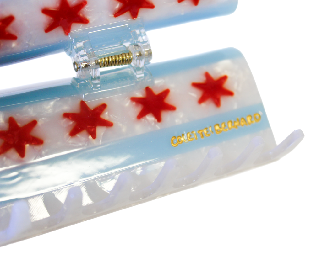 Chicago Flag Claw Clip