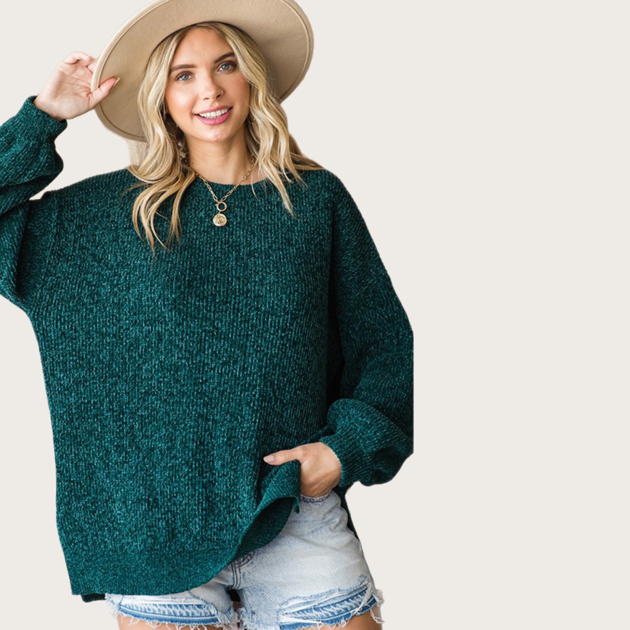 Hunter green 2025 chenille sweater