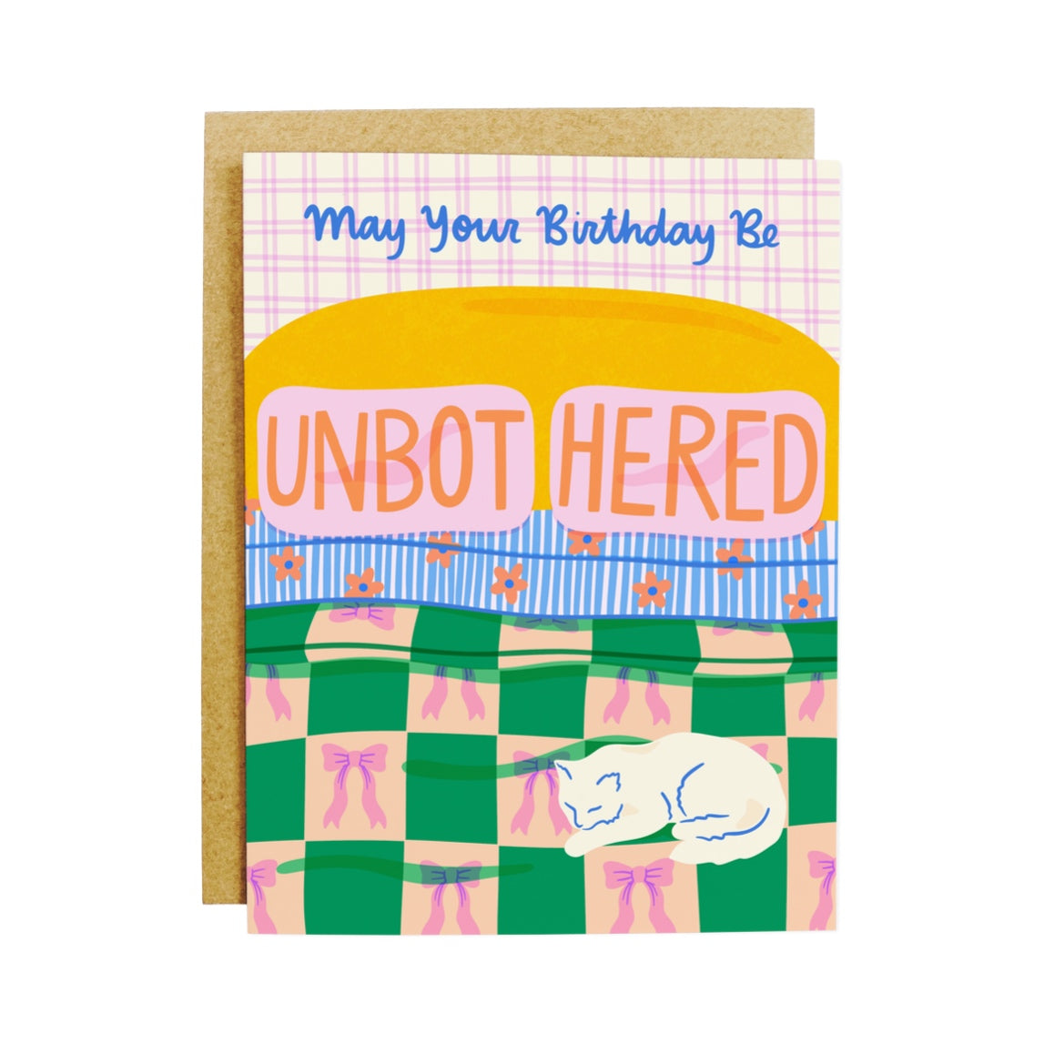 Unbothered Birthday Cat in Bed Greeting Card