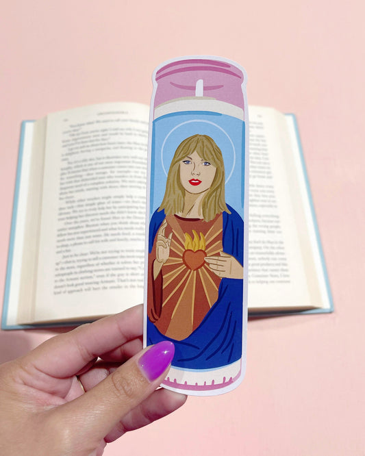 Saint Taylor Candle Die Cut Bookmark