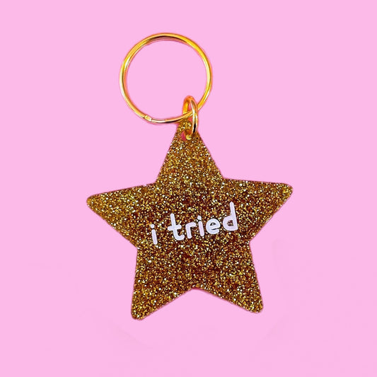 I Tried Star Keychain