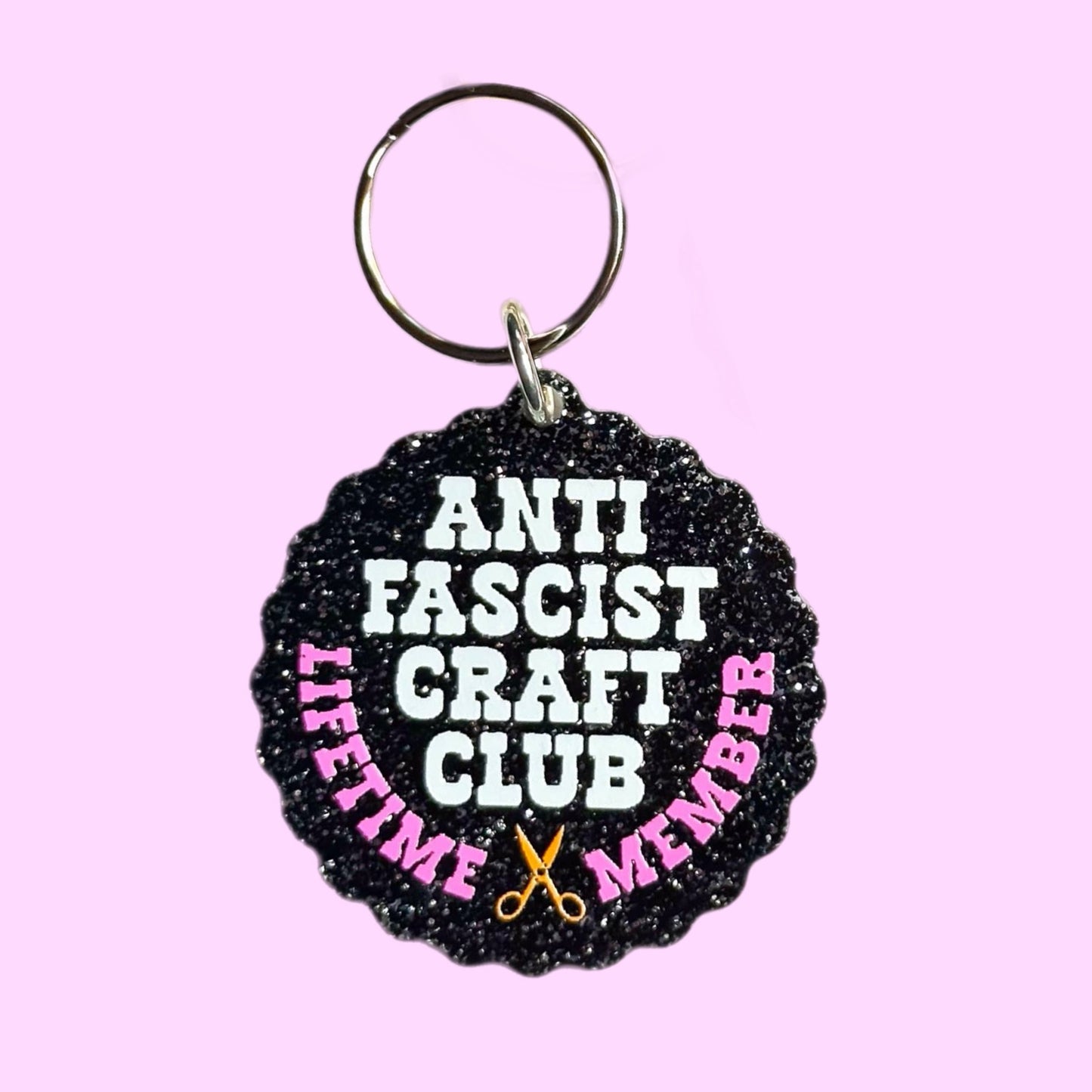 Anti-Fascist Craft Club Keychain