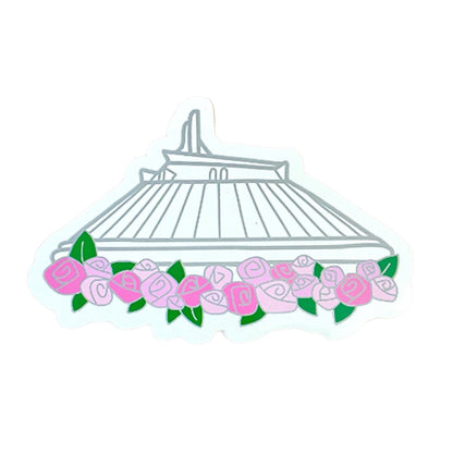 Floral Space Mountain Sticker