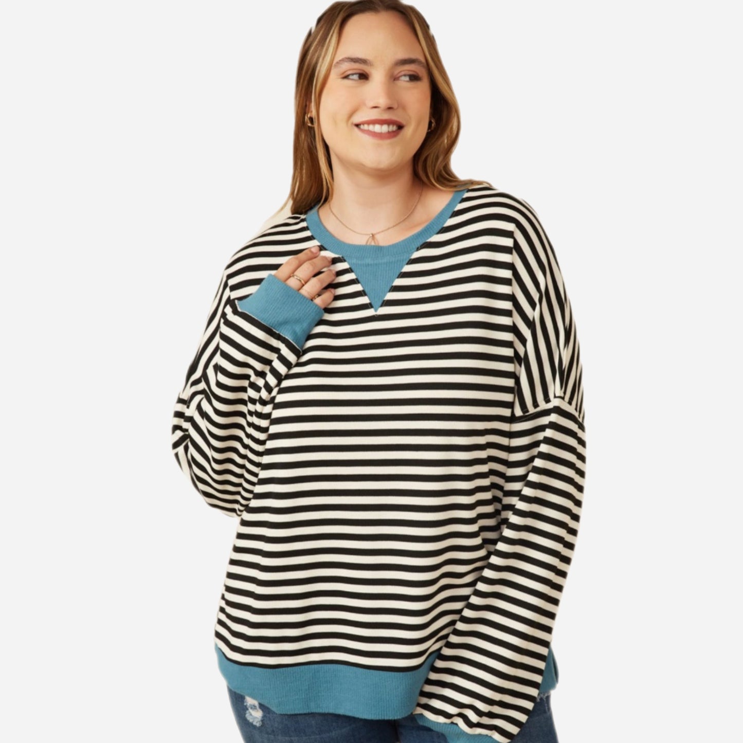 Mallory Striped Long-Sleeve Top