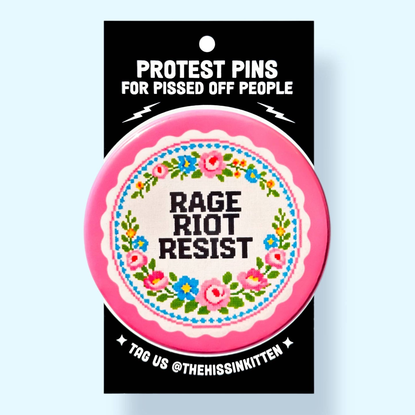RAGE RIOT RESIST Button (2.25”)