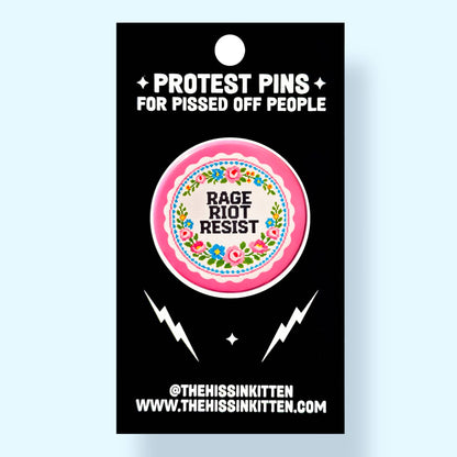 RAGE RIOT RESIST Button (1.25”)