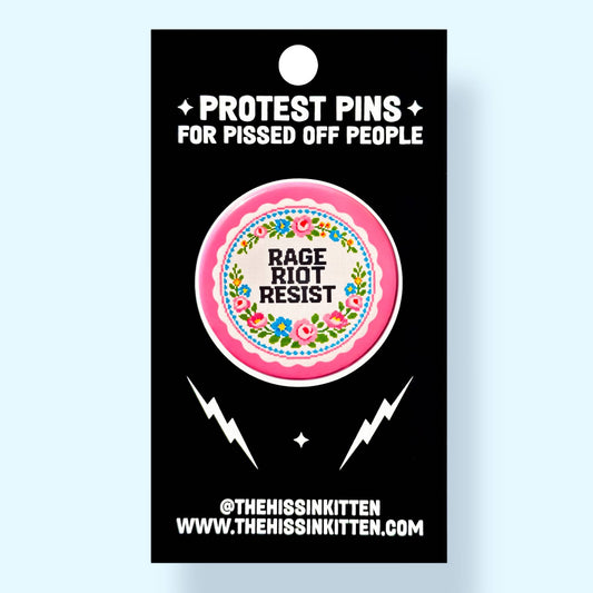 RAGE RIOT RESIST Button (1.25”)