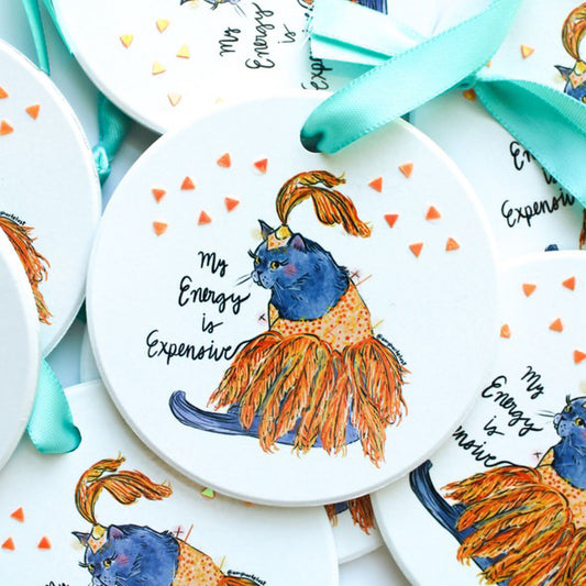 My Energy is Expensive Showgirl Cat Ornament