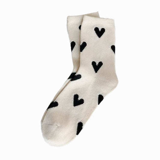 Cozy Heart Socks (Black)