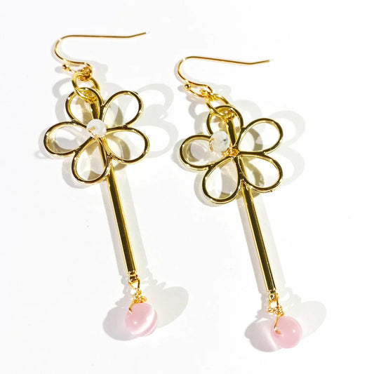 Pink Dew Drop Earrings