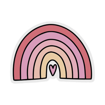 Pink Rainbow Heart Sticker