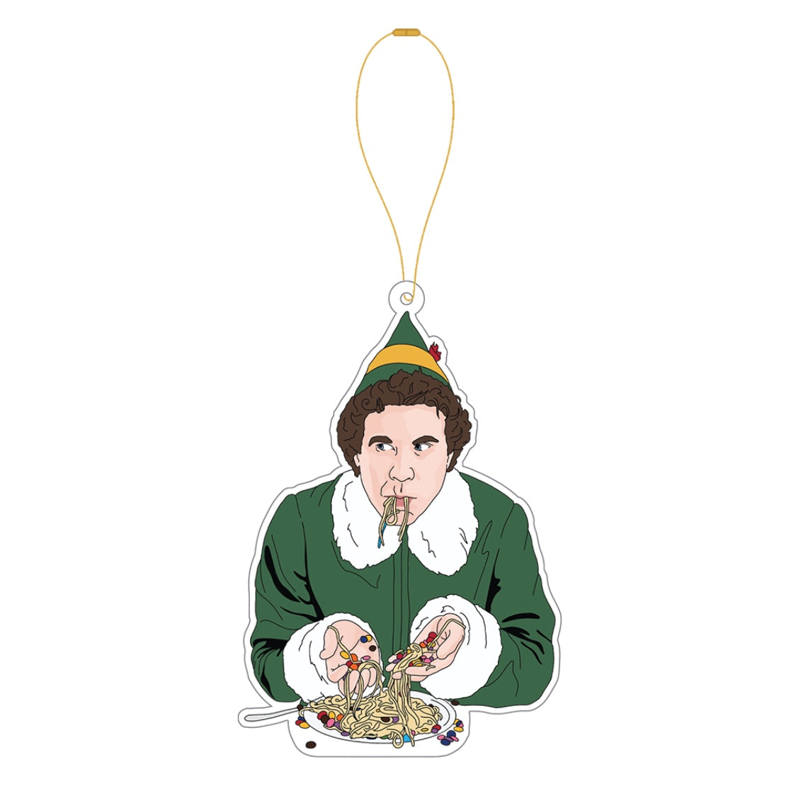 Elf Spaghetti Acrylic Christmas Ornament