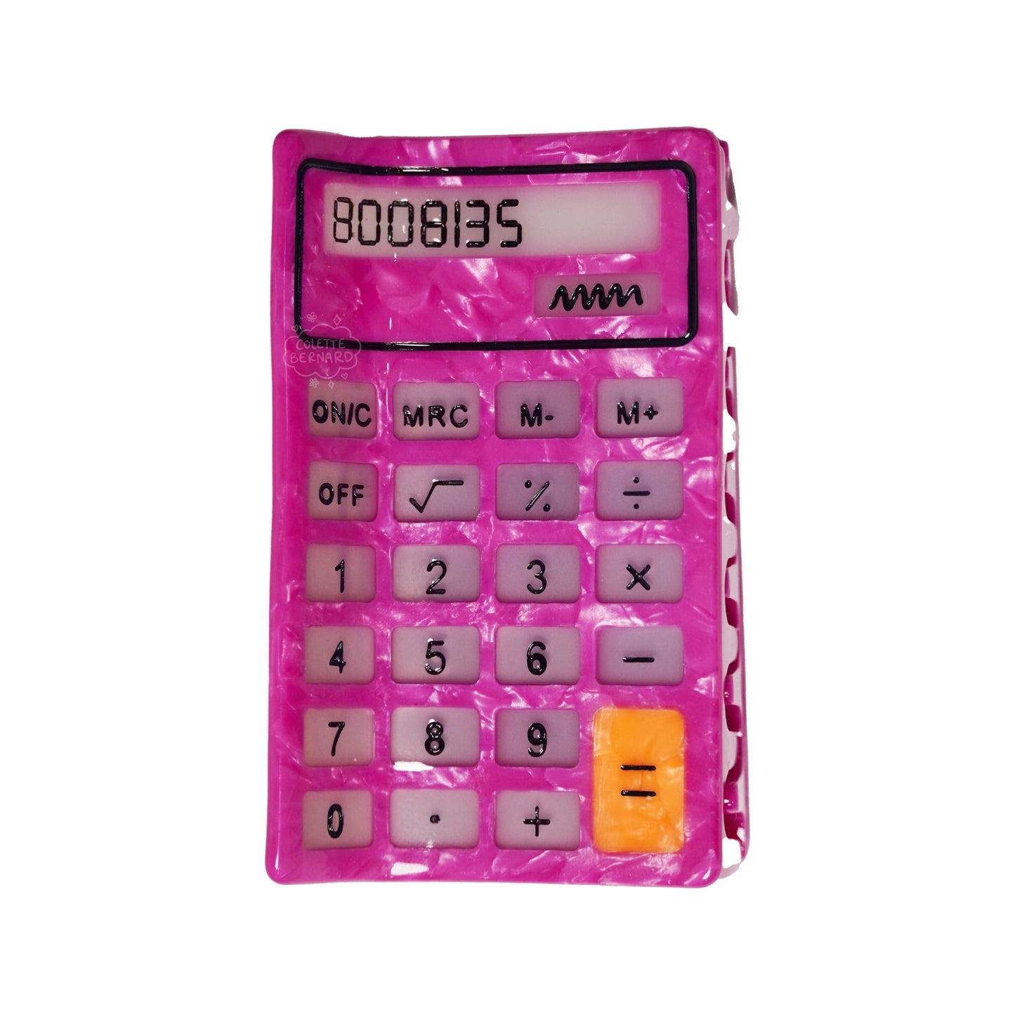Pink Calculator Claw Clip