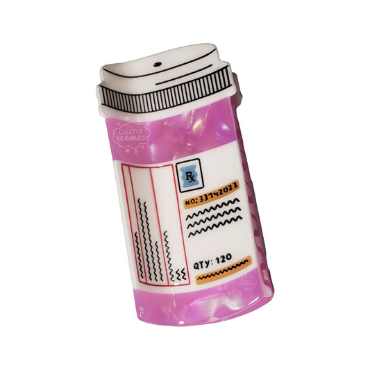 Pink Prescription Bottle Claw Clip