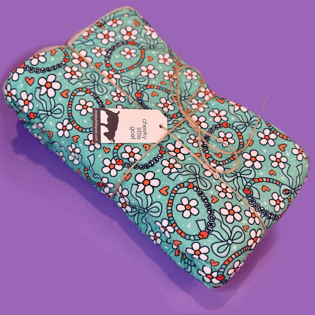 Taylor Swift Showgirl Friendship Bracelets Blanket (Teal)