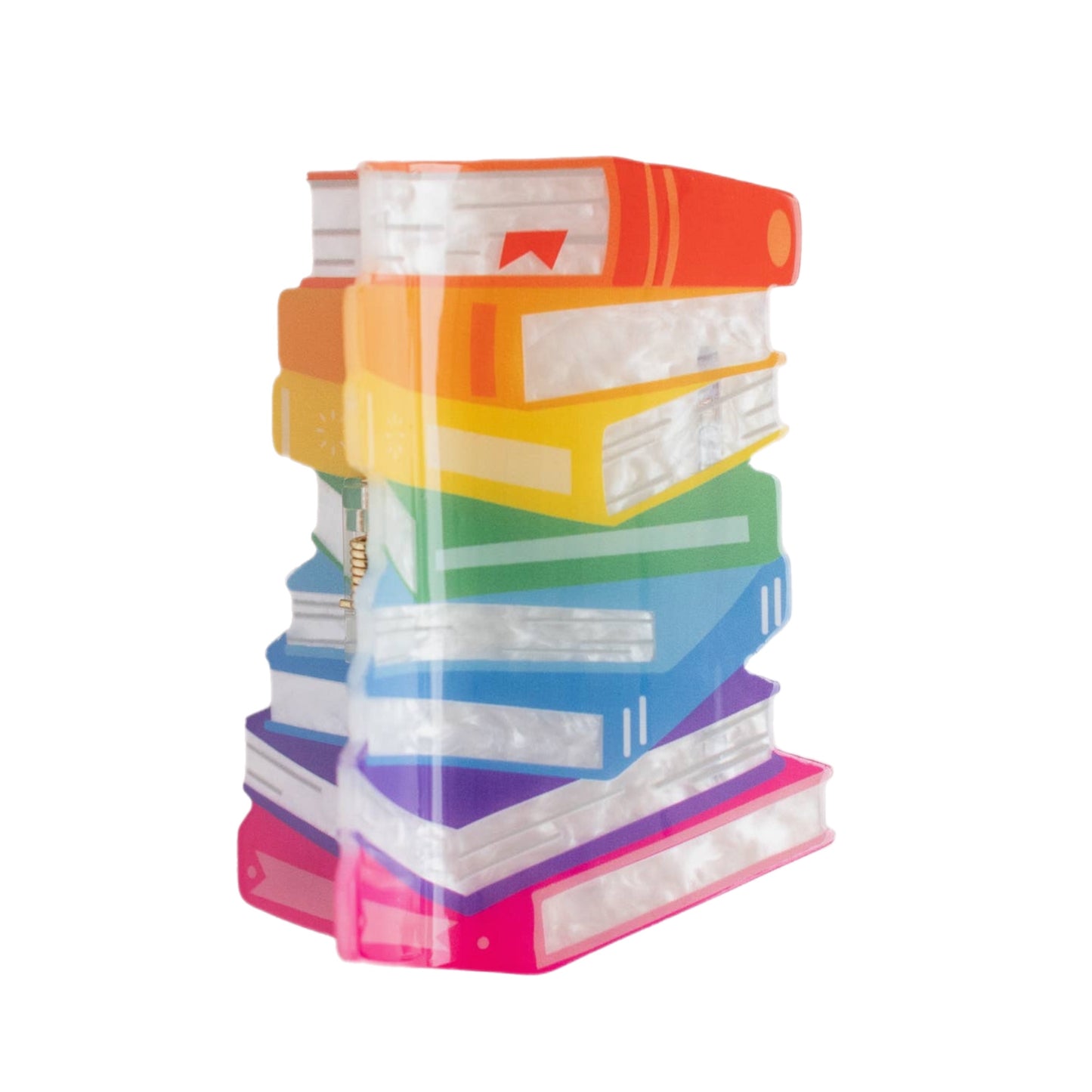 Book Pile Claw Clip (bright)
