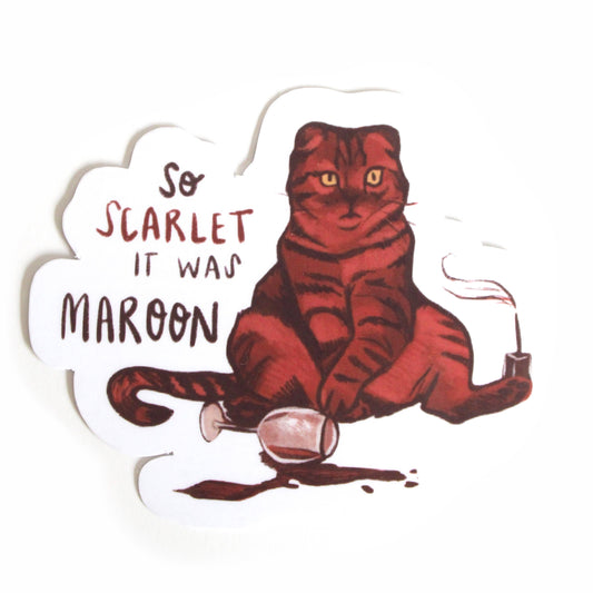 Maroon Swiftie Cat Sticker